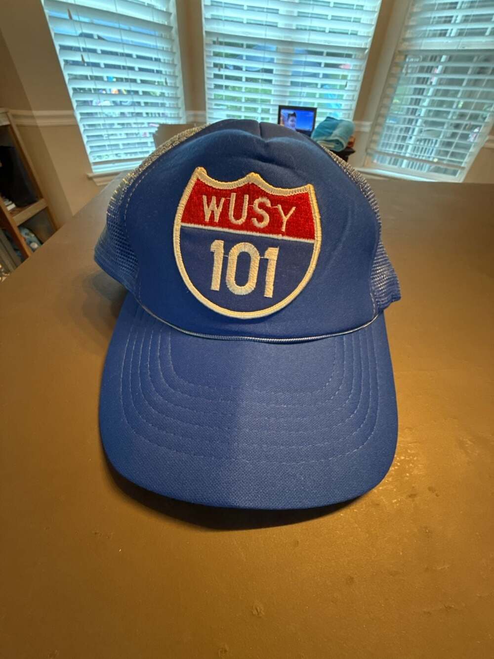 Vintage WUSY 101 Radio Station Blue Trucker Mesh Snapback Hat